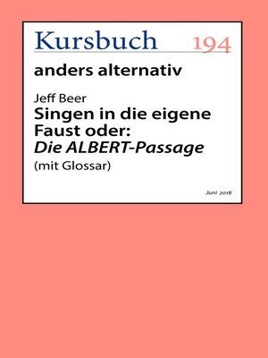 cover image of Singen in die eigene Faust oder